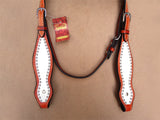 Hilason Western Horse Headstall & Breast Collar American Leather Tan