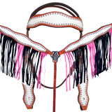 Hilason Western Horse Headstall & Breast Collar American Leather Tan