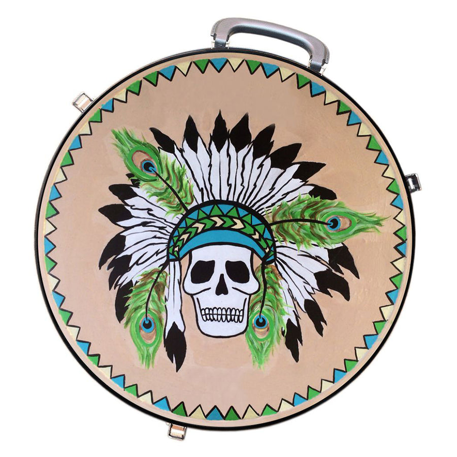Hilason Medium 4 Rope Capacity Rope Can With Attractive Printed Genuine Leather Trim Black - Uhorse