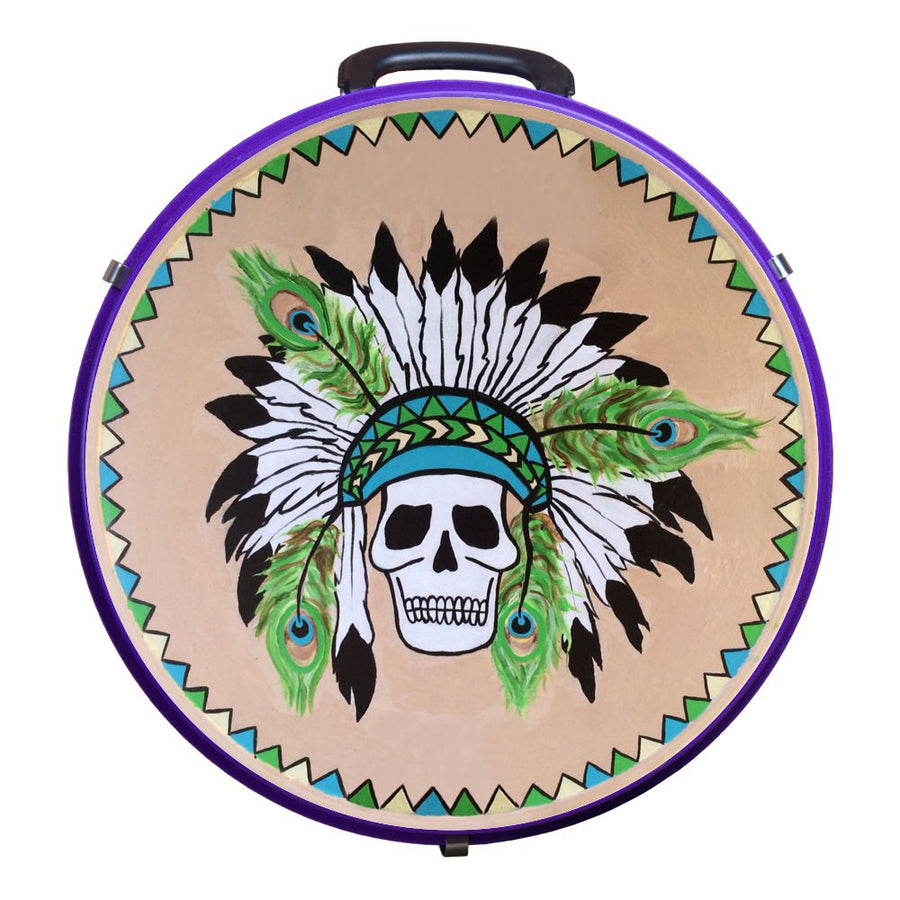 Hilason Medium 4 Rope Capacity Rope Can With Attractive Printed Genuine Leather Trim Purple - Uhorse