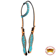 HILASON Western Horse One Ear Headstall Bridle American Leather Crocodile | for Horses Headstalls