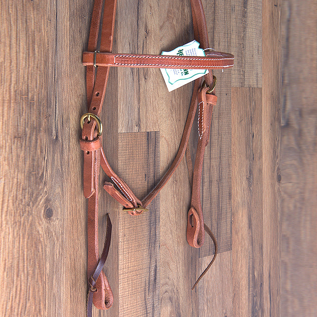 3/4" Hilason Hermann Oak Harness Leather Laced Cheeks Horse Browband Headstall - Uhorse
