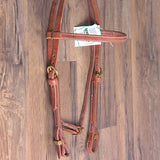 3/4' Hilason Hermann Oak Leather Quick Change Cheeks Horse Browband Headstall