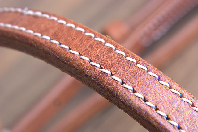 3/4" Hilltop Hermann Oak Harness Leather Snap Cheeks Horse Browband Headstall