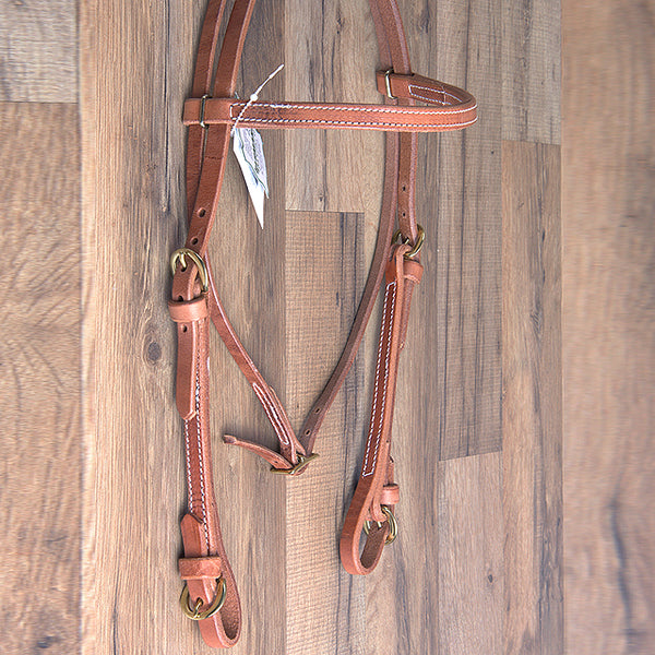 3/4 In. Hilltop Hermann Oak Leather Buckle Ends Cheeks Horse Browband Headstall - Uhorse