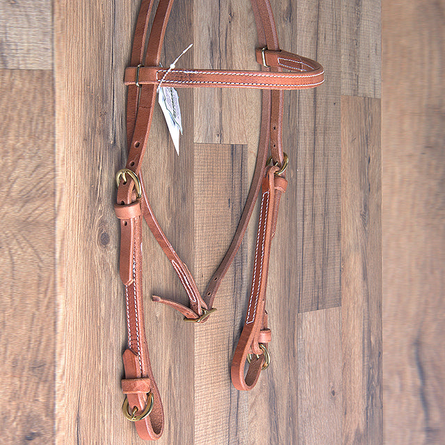 3/4 In. Hilltop Hermann Oak Leather Buckle Ends Cheeks Horse Browband Headstall - Uhorse