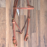 3/4 In. Hilltop Hermann Oak Leather Buckle Ends Cheeks Horse Browband Headstall