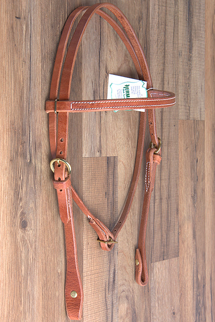 3/4" Hilason Hermann Oak Leather Chicago Screw Cheeks Horse Browband Headstall