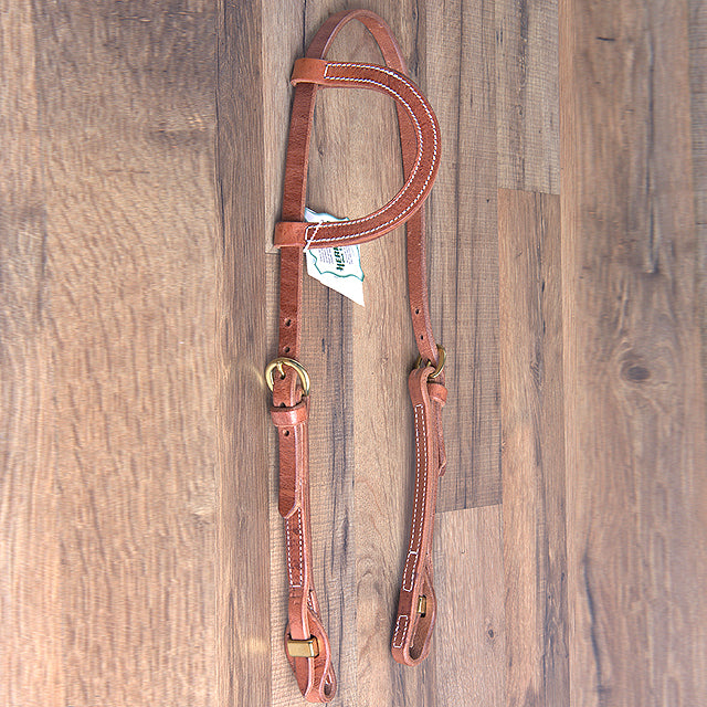 Hilason Hermann Oak Leather Quick Change Cheek Horse One Year Browband Headstall - Uhorse