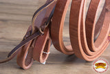Hilason Leather Horse Split Reins Water Loops Tie Laces
