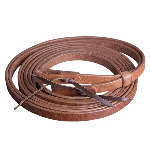 Hilason Leather Horse Split Reins Water Loops Tie Laces - Uhorse
