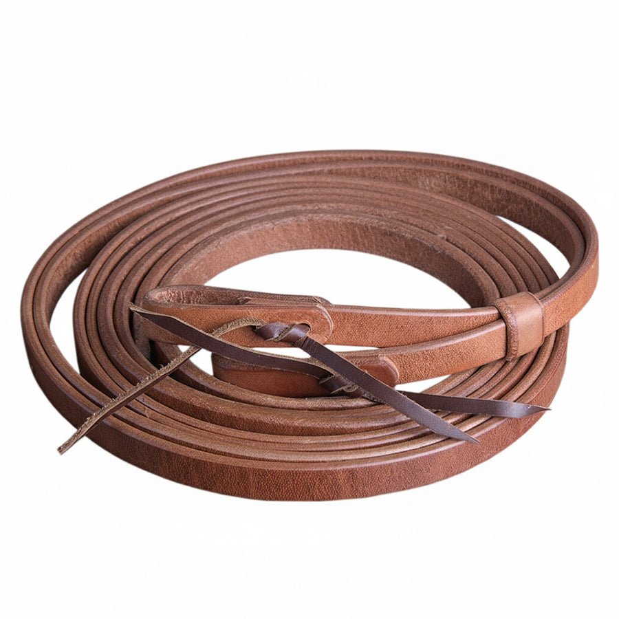 Hilason Leather Horse Split Reins Water Loops Tie Laces - Uhorse