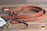 5/8" X8' Hilason Hermann Oak Leather Horse Roping Reins Waterloop Tie W/ Snap