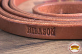 5/8" X8' Hilason Hermann Oak Leather Horse Roping Reins Waterloop Tie W/ Snap