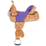 HILASON W. H. Treeless Trail Barrel American Leather Saddle | for H.s by Hilason – Cowboy and equestrian accessories