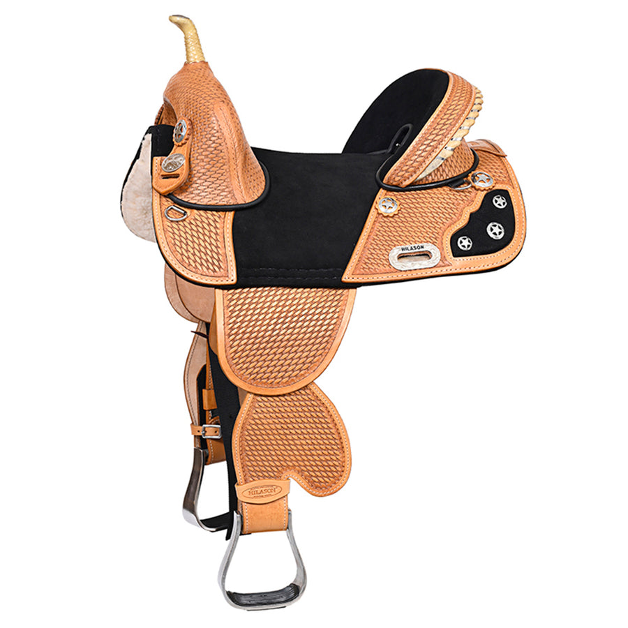 HILASON Western Horse Treeless Trail Barrel Saddle American Leather | for Horses - Uhorse