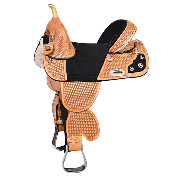 Hilason Western Horse Treeless Trail Barrel Saddle American Leather - Uhorse