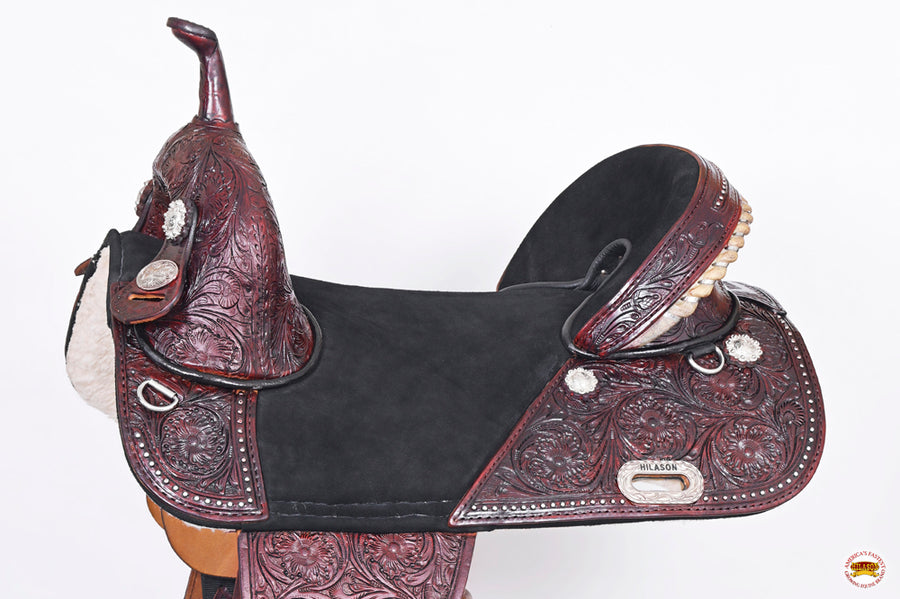 HILASON Western Horse Saddle Treeless Trail Barrel Leather | for Horses