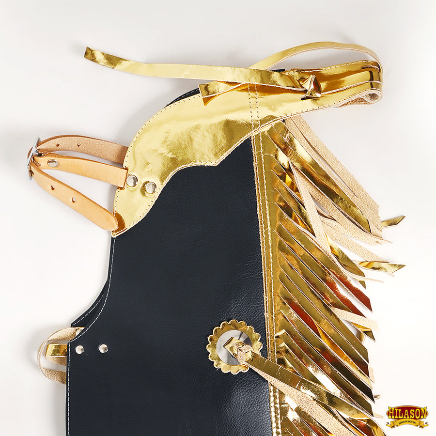 Hilason Western Leather Kids Junior Youth Pro Rodeo Bull Riding Chaps