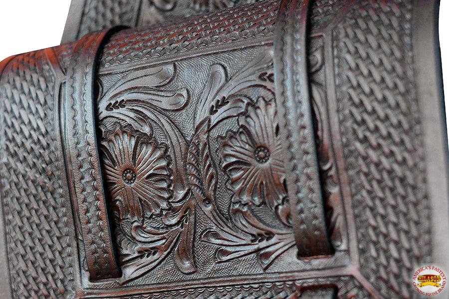 Hilason Western Leather Cowboy Trail Ride Horse Saddle Shoulder Bag