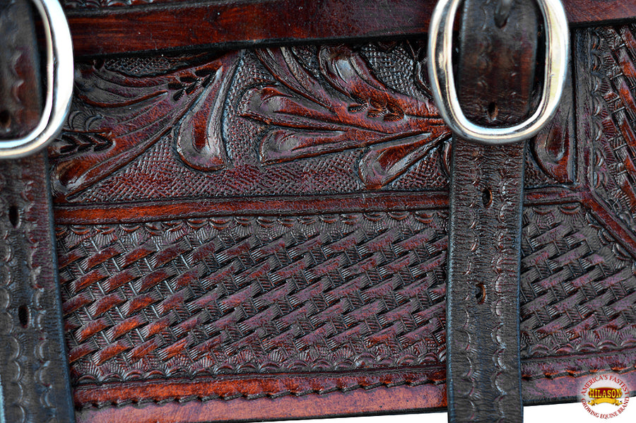 Hilason Western Leather Cowboy Trail Ride Horse Saddle Shoulder Bag