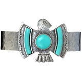 Loulabelle Silver Thunderbird Bracelet Ladies Turquoise Inlay Starling Plating