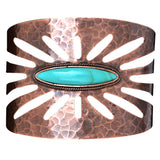 Loulabelle Copper Sunburst Cutout Cuff Bracelet Ladies Turquoise Colered Stone