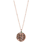 Loulabelle Copper Indian Chief Necklace Ladies Turquoise Stone Accent Beat