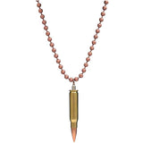 Silver Strike Copper Beaded Bullet Pendant Ladies Women Necklace