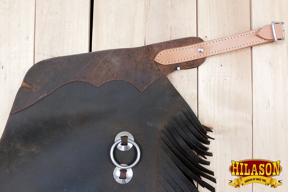 Handmade Hilason Working Genuine Leather Chinks Chaps Dark Brown