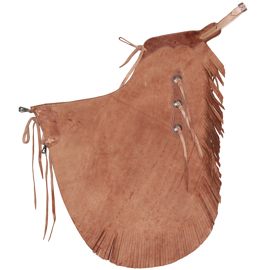 Hilason Western Bull Riding Chinks Chaps Handcrafted Working Genuine Leather Brown - Uhorse