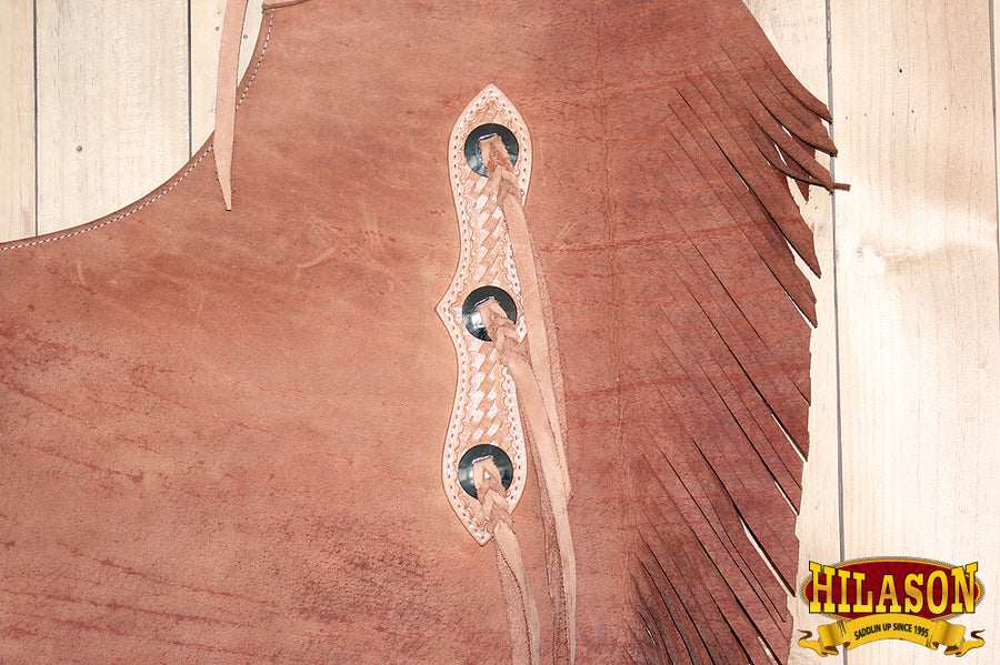 HILASON Bull Riding Chinks Handcrafted Working Genuine Leather Brown | Handmade Chaps Western for Adults Hand Tooled Adult