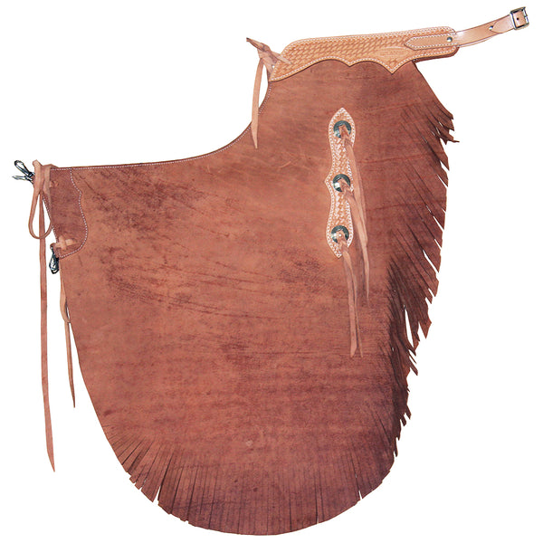 Hilason Western Handcrafted Working Genuine Leather Chinks Chaps Brown - Uhorse