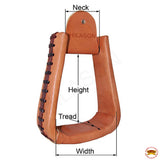 Horse Western Saddle Stirrup Tan Leather Covered Stirrups Pair Hilason