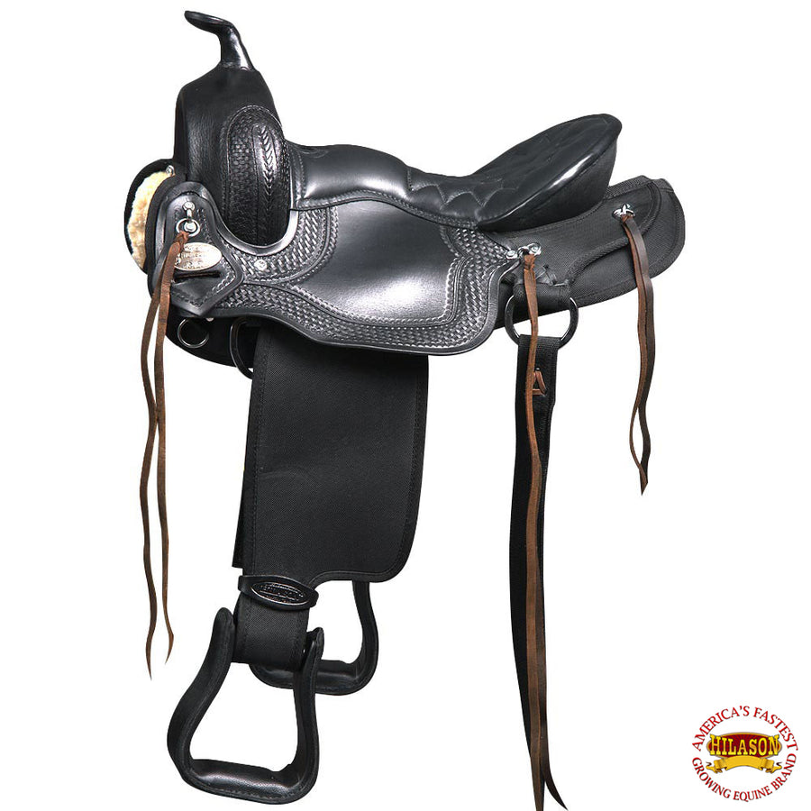 Hilason W. H. Gaited Trail Endurance American Leather Saddle by Hilason – Cowboy and equestrian accessories