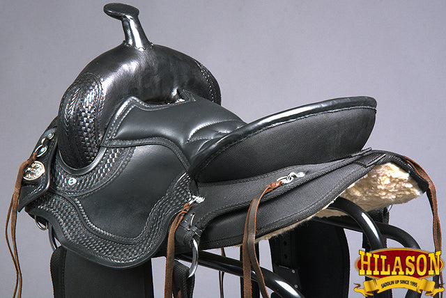 HILASON Western Gaited Trail Pleasure Endurance Horse American Leather Saddle | Treeless for Horses