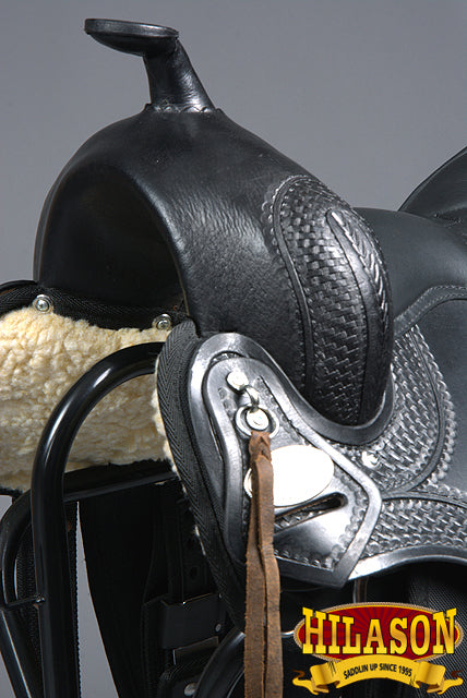 HILASON Western Gaited Trail Pleasure Endurance Horse American Leather Saddle | Treeless for Horses