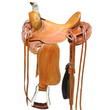 16 In W. H. Saddle American Leather Ranch Roping Trail Hilason Beige – by Hilason – Cowboy and equestrian accessories