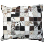 Pl500-F Cowhide Leather Hair-On Patchwork Cushion Pillow Cover