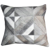 Pl503-F Cowhide Leather Hair-On Patchwork Cushion Pillow Cover