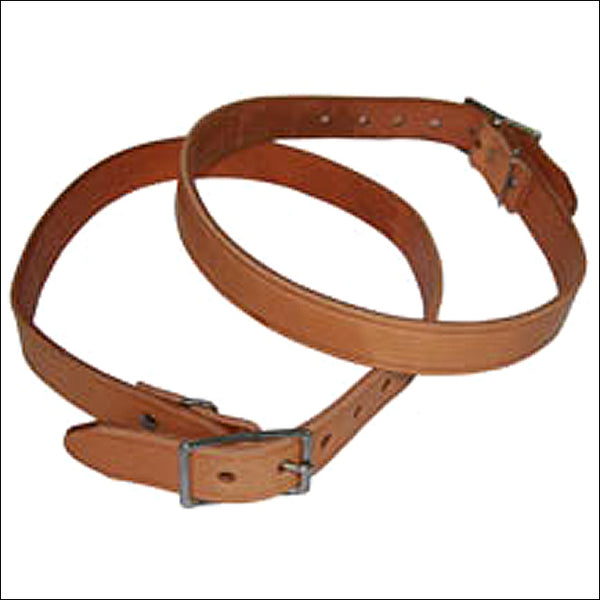 Brown leather western belt with metal buckles - Uhorse