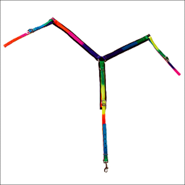 Rainbow nylon horse lead rope with metal snap - Uhorse