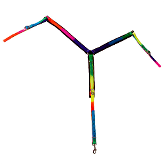 Rainbow nylon horse lead rope with metal snap - Uhorse