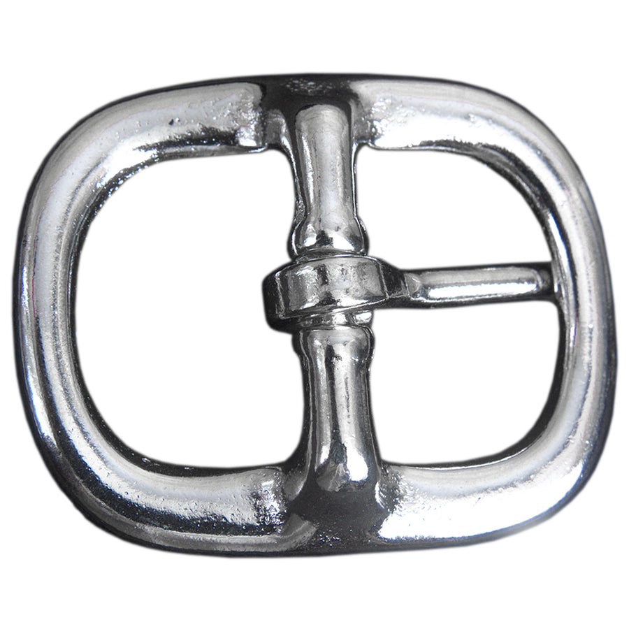 8 Pack 1 In. Western Tack Malleable Iron Center Bar Nickle Plated Buckle - Uhorse