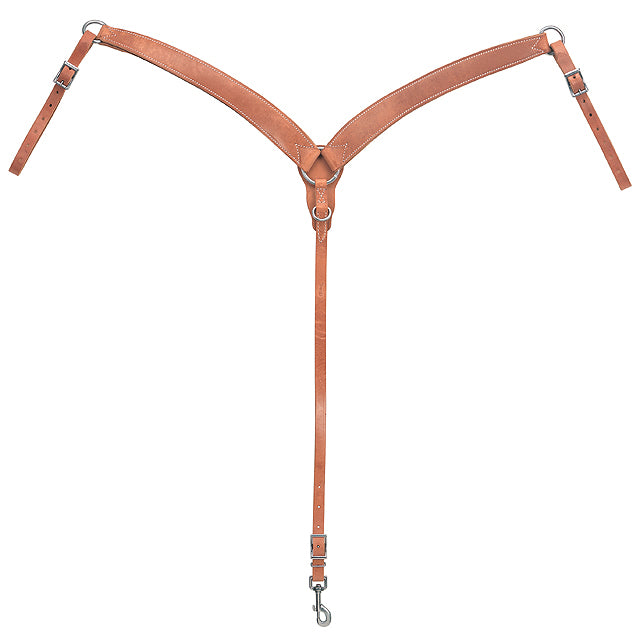 Harness Durable Leather Lined Contoured Ring In Center Breast Collar - Uhorse