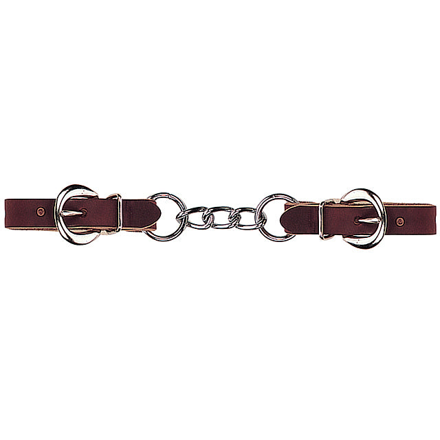Weaver Burgundy Latigo Leather 3-1/2" Single Link Chain Curb Strap