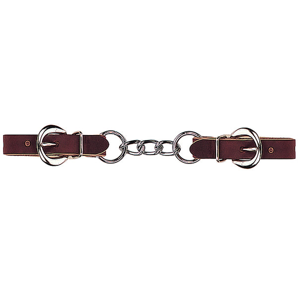 Burgundy Latigo Leather 3-1/2" Single Link Chain Curb Strap - Uhorse