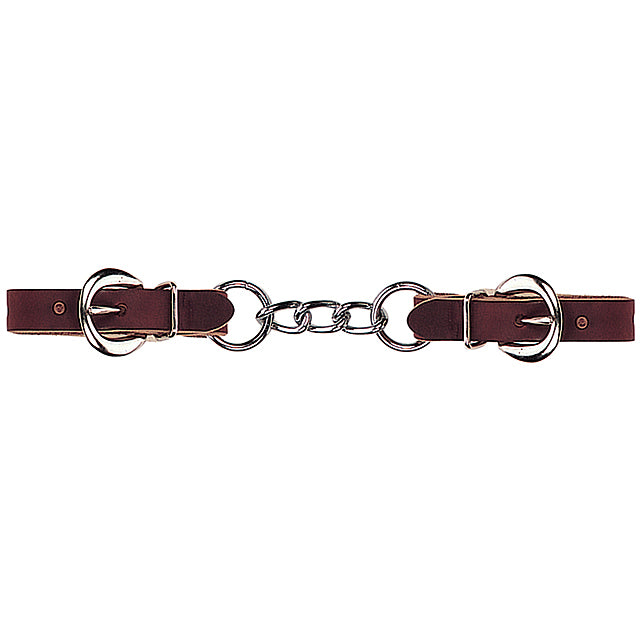 Burgundy Latigo Leather 3-1/2" Single Link Chain Curb Strap - Uhorse