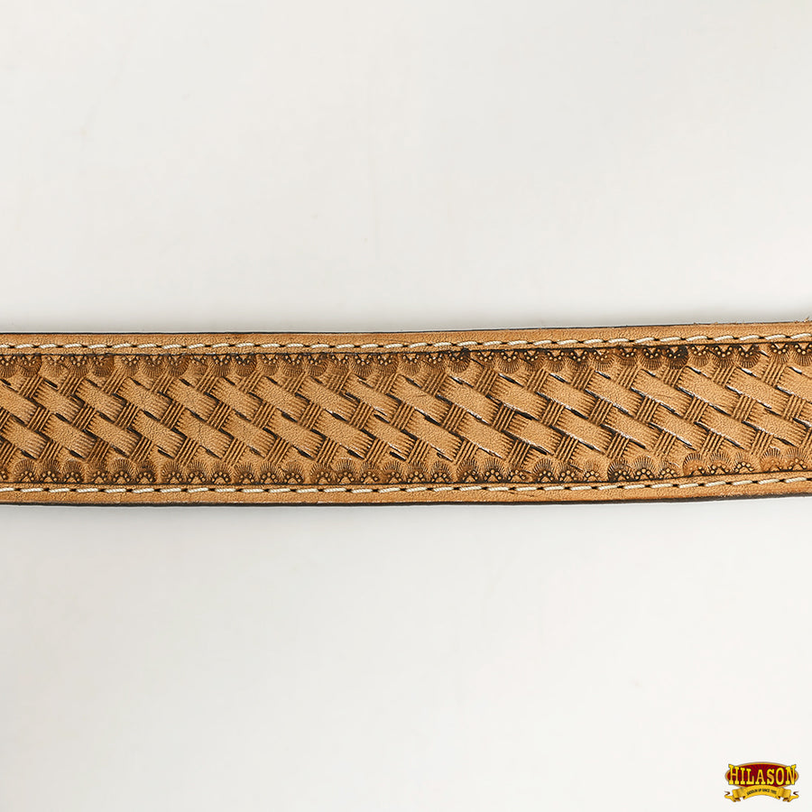 HILASON Western Genuine Leather Belt for Men Women Cowboy Cowgirl Handmade Basketweave Unisex Heavy Duty