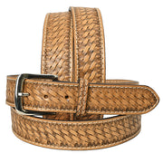 HILASON Western Genuine Leather Belt for Men Women Cowboy Cowgirl Handmade Basketweave Unisex Heavy Duty